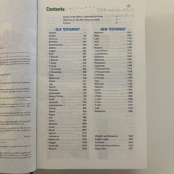 NIV Adventure Bible Hardcover For Kids Dictionary Concordance Maps - Picture 6 of 9